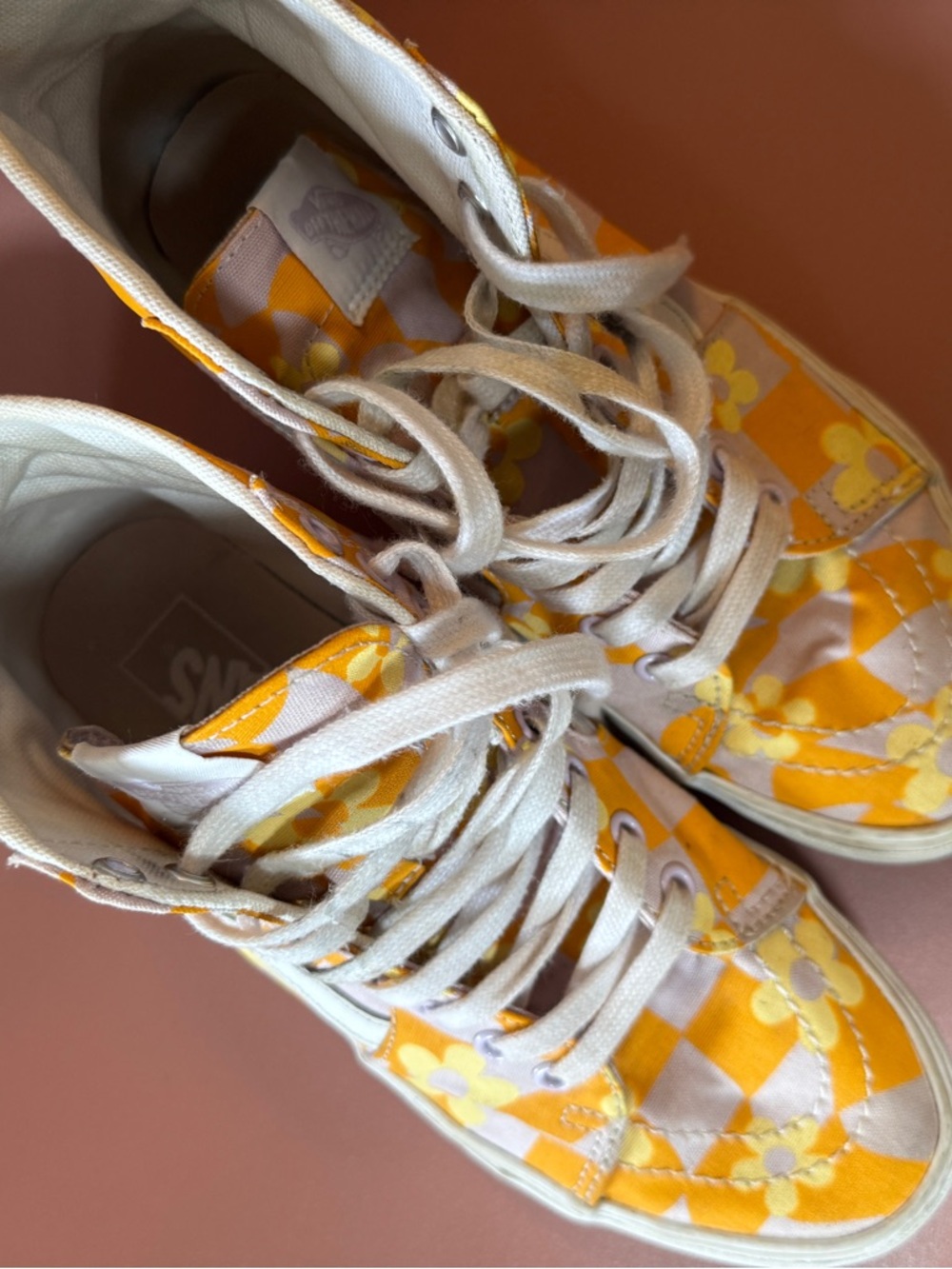 Vans Women's Yellow Floral High-Top Sneakerss - Picture 3 of 4